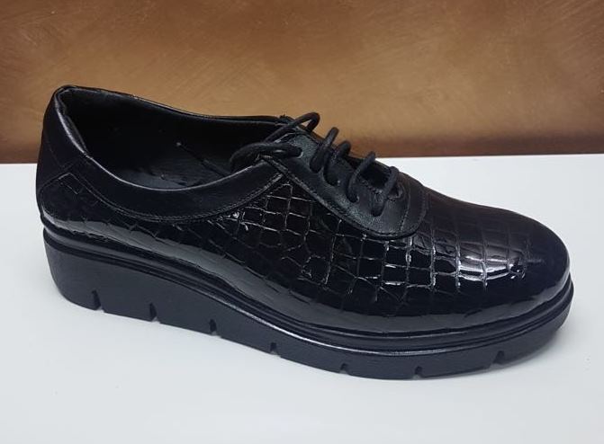 Pantofi dama piele croco negri Eda biashoes.ro imagine reduceri
